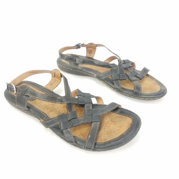 BOC Born Concept Kesia Slingback Strappy Sandals Black Shoes Womens Sz 10 C64306 - Picture 1 of 7